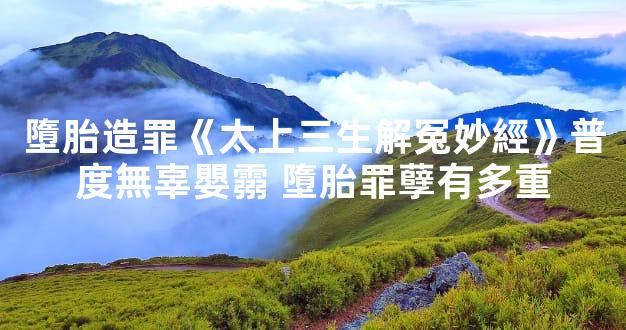 墮胎造罪《太上三生解冤妙經》普度無辜嬰霛 墮胎罪孽有多重